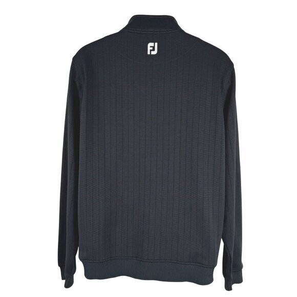 Footjoy Drop Needle Pullover Mens Large Black 1/2 Zip Golf Polyester TP-3055 - Picture 5 of 9